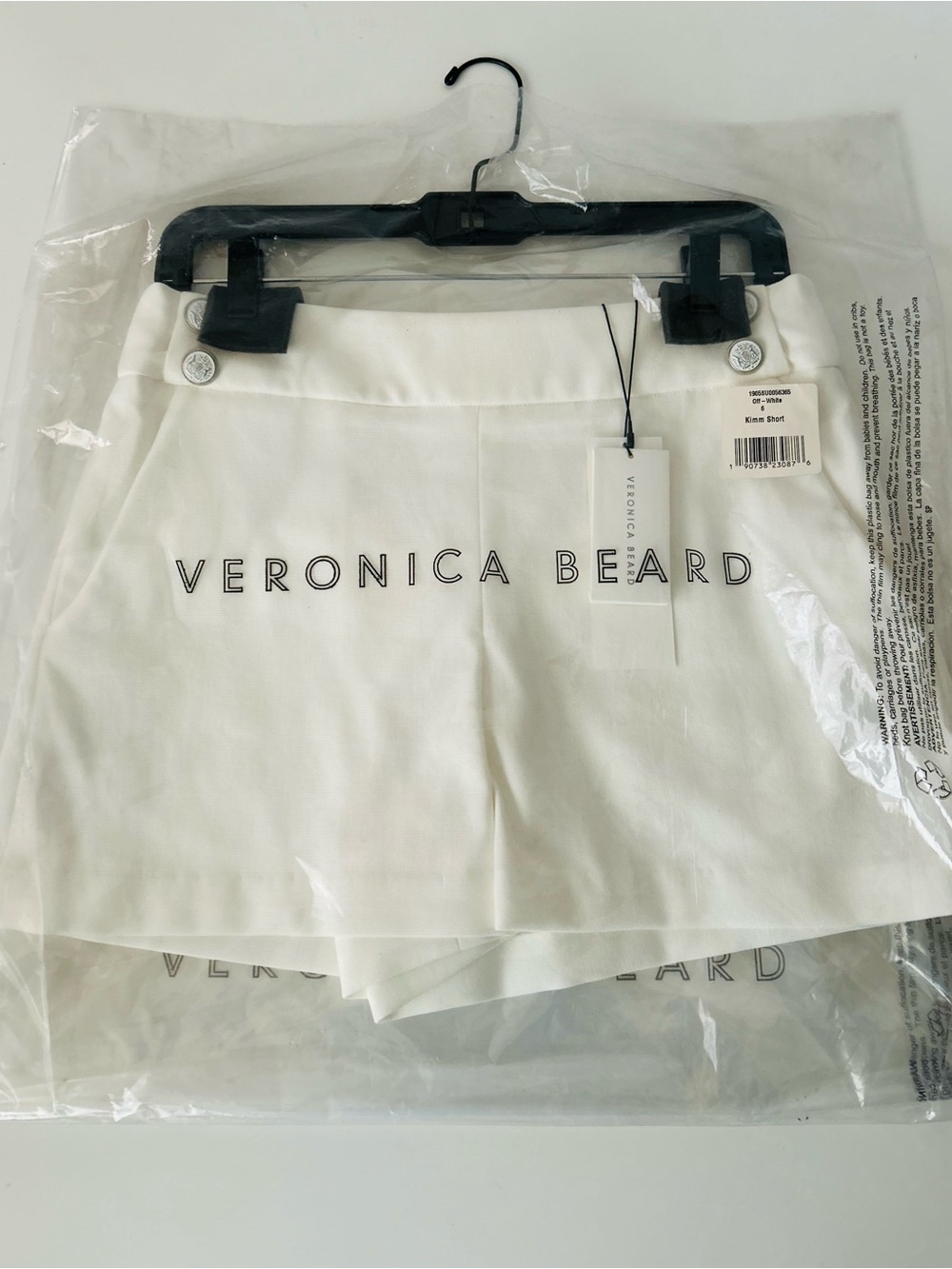 New Veronica Beard White Cream Kimm Short Size 6 - Picture 7 of 7
